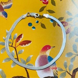 Minimalist Sterling Silver 925 herringbone Bracelet made in Italy